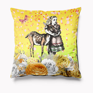 *Overstock* Alice in Wonderland Yellow Cushion