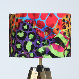 Neon Animal Print Velvet Lampshade