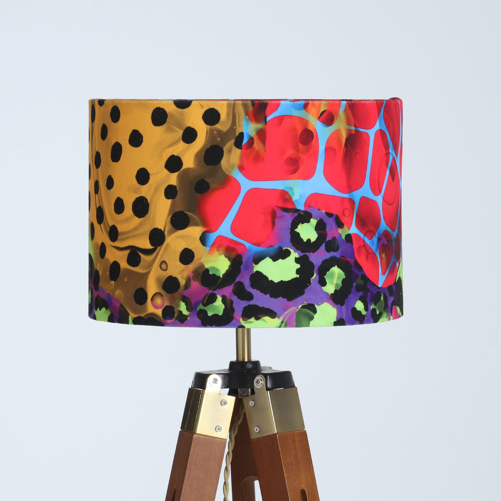 Neon Animal Print Velvet Lampshade