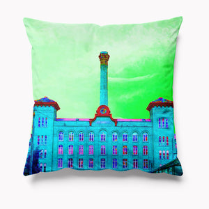 Houldsworth Mill Reddish -  Velvet Cushion - Green