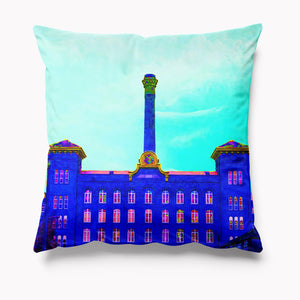 Houldsworth Mill Reddish -  Velvet Cushion - Blue