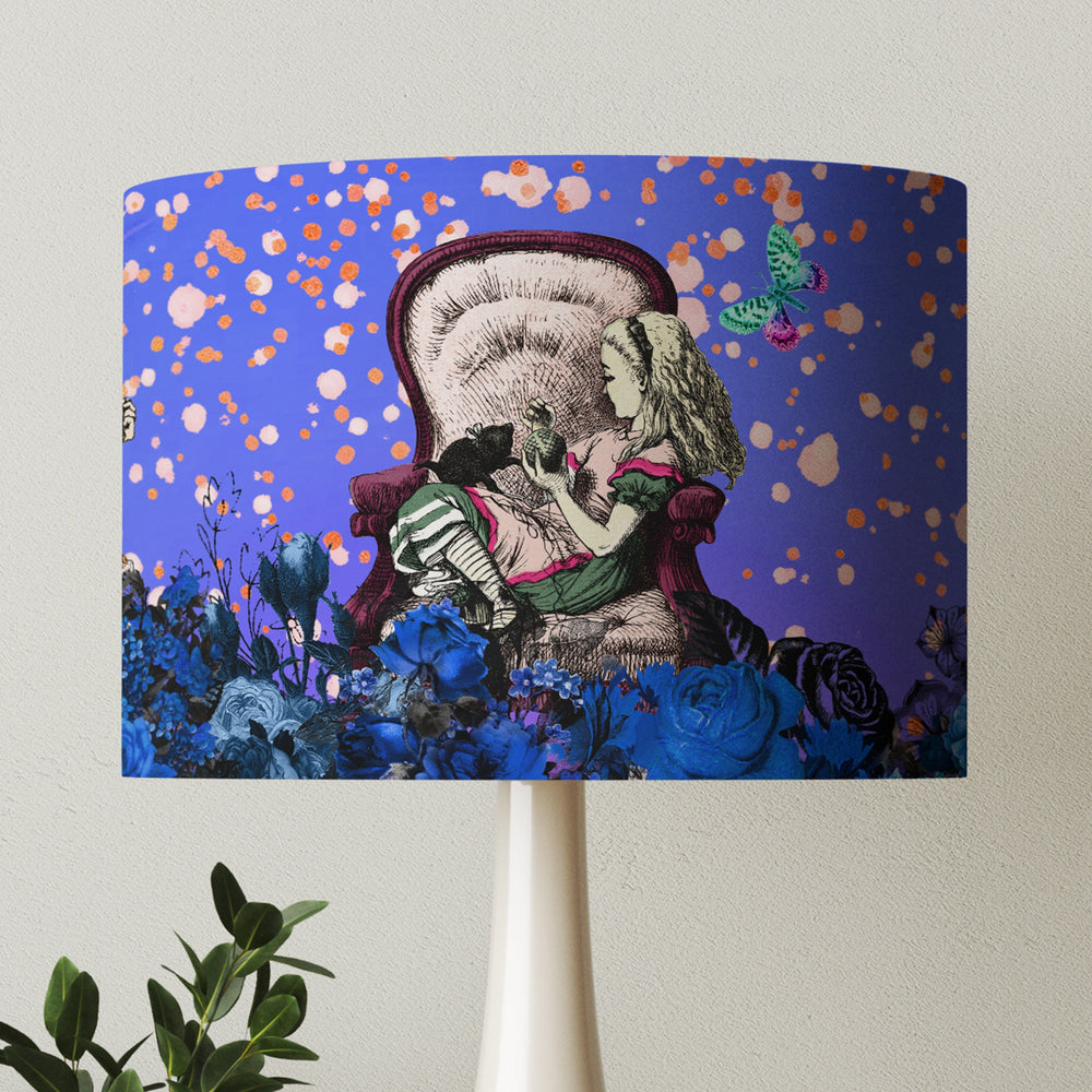 Alice in Wonderland Lampshade - Bright Blue