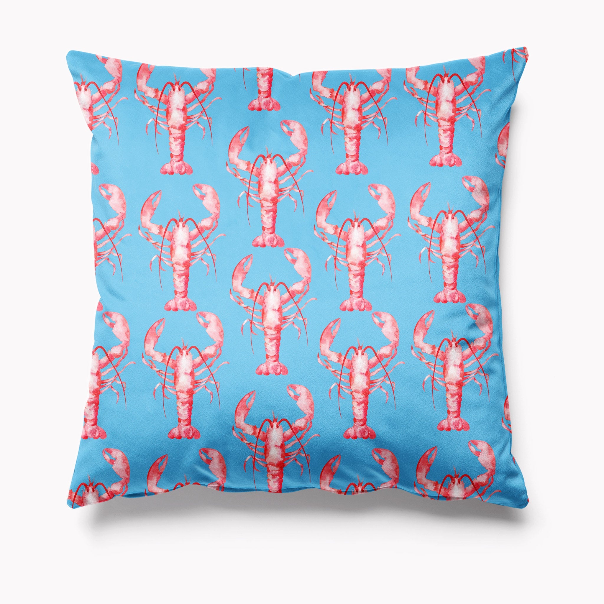 The World is Your Lobster Blue Pink Velvet Cushion – Kitsch Republic